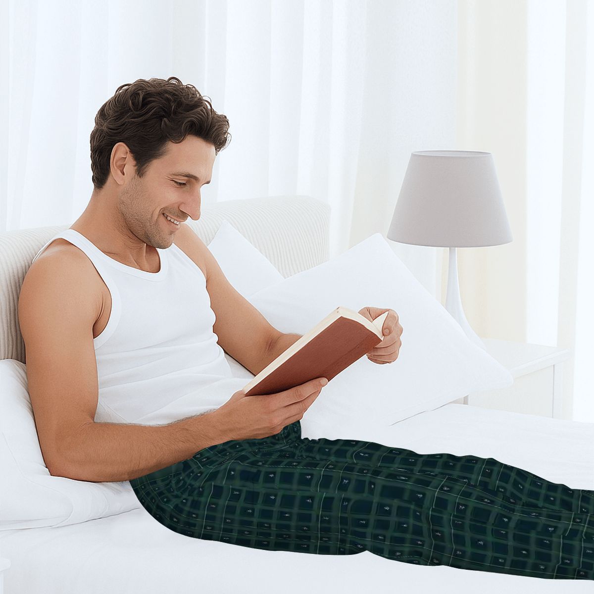 Midnight Shield plaid pajama pants, supplier mockup (digital)