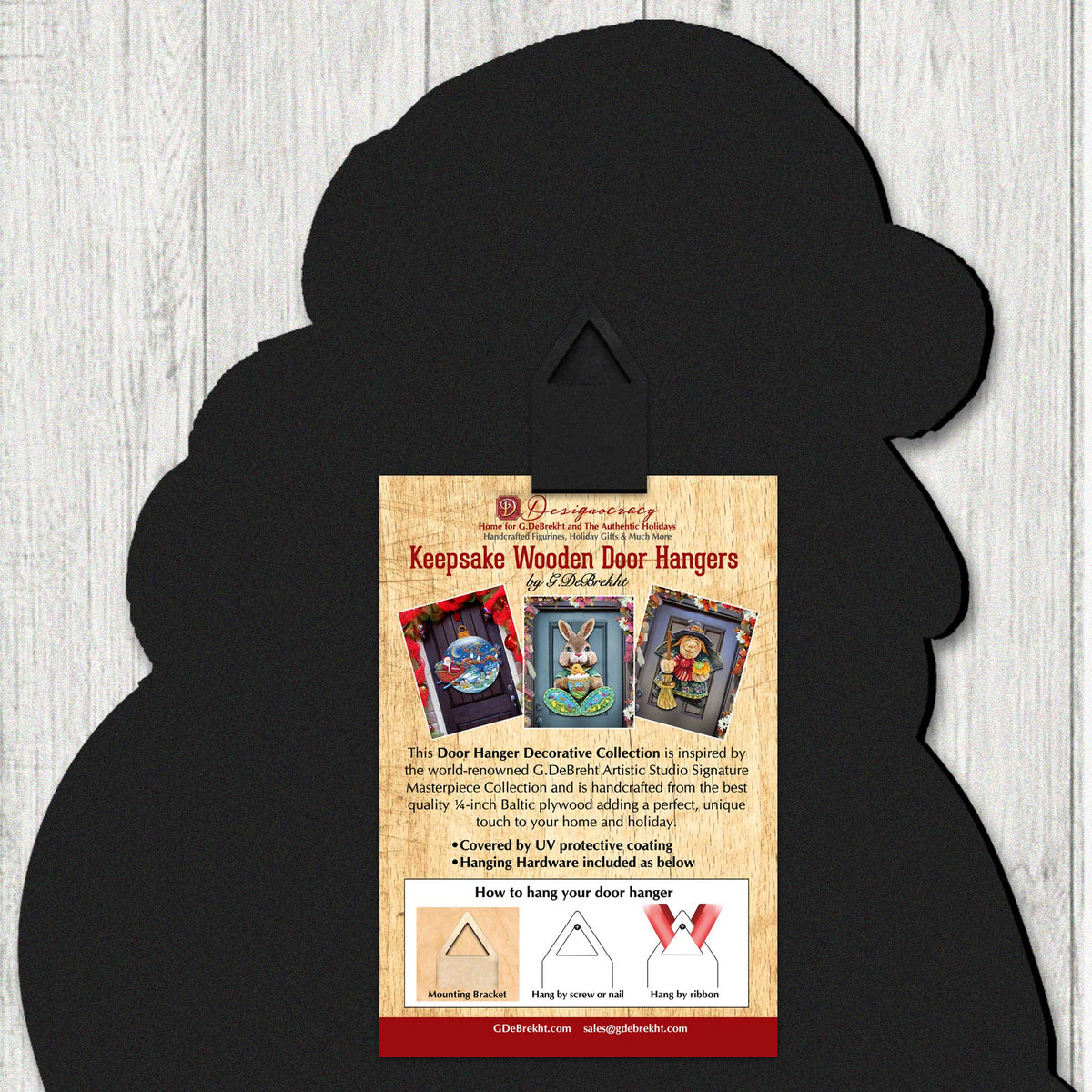 Boo! Halloween Gnome Wooden Door Hanger — 24 in.