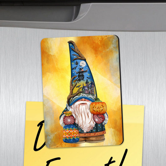 Spooky Halloween Gnome Refrigerator Eco Wood Magnets Set of 3