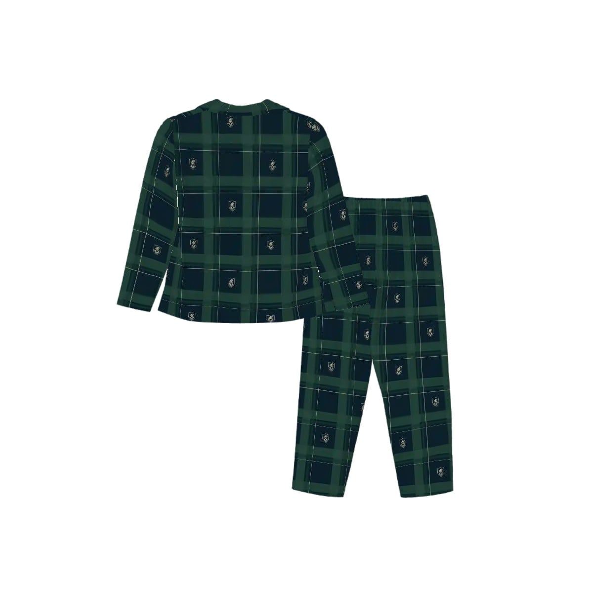 Back of Midnight Shield women's pajama shirt and matching pants; digital supplier preview.