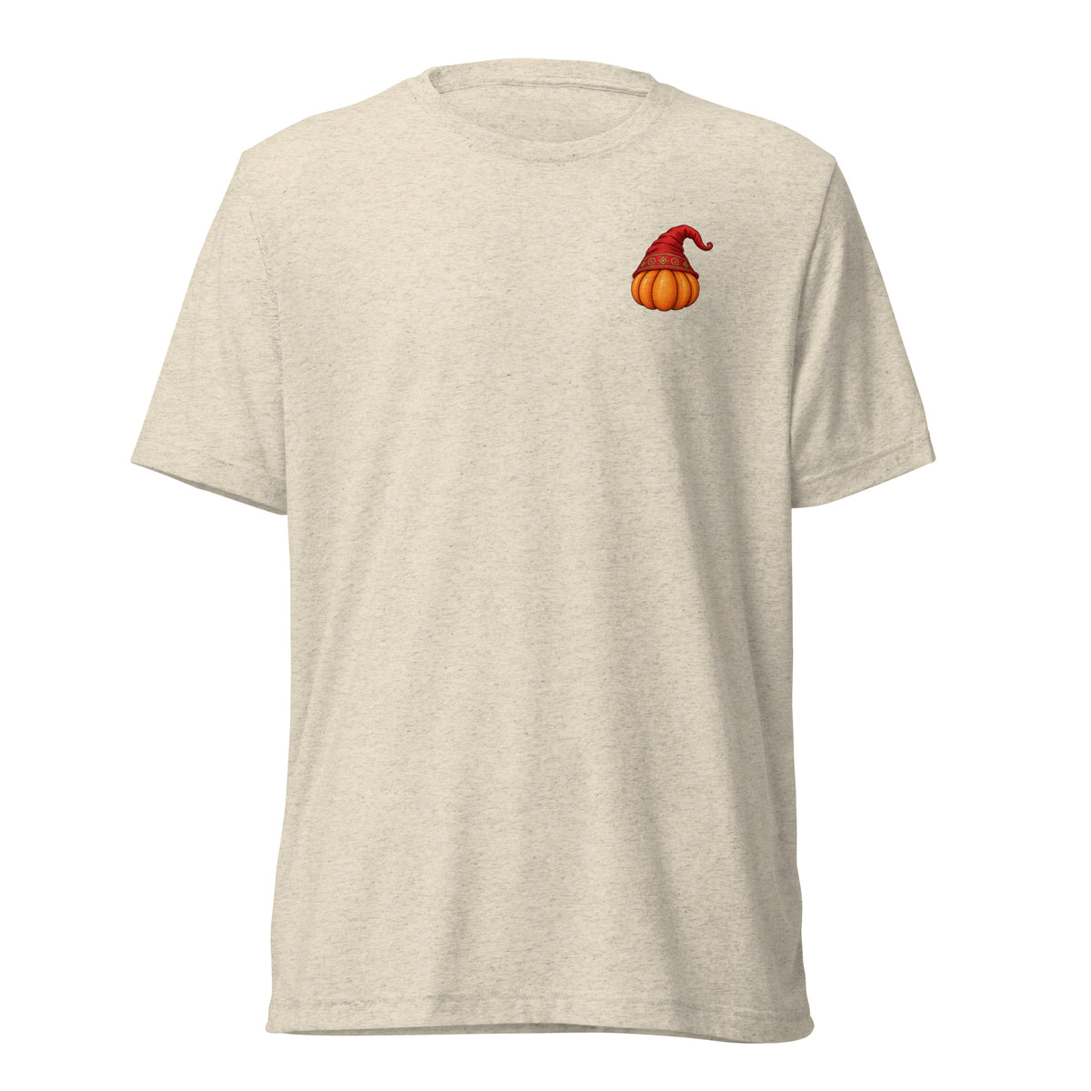 Pumpkin Cap — Oatmeal Tee — front, supplier mockup